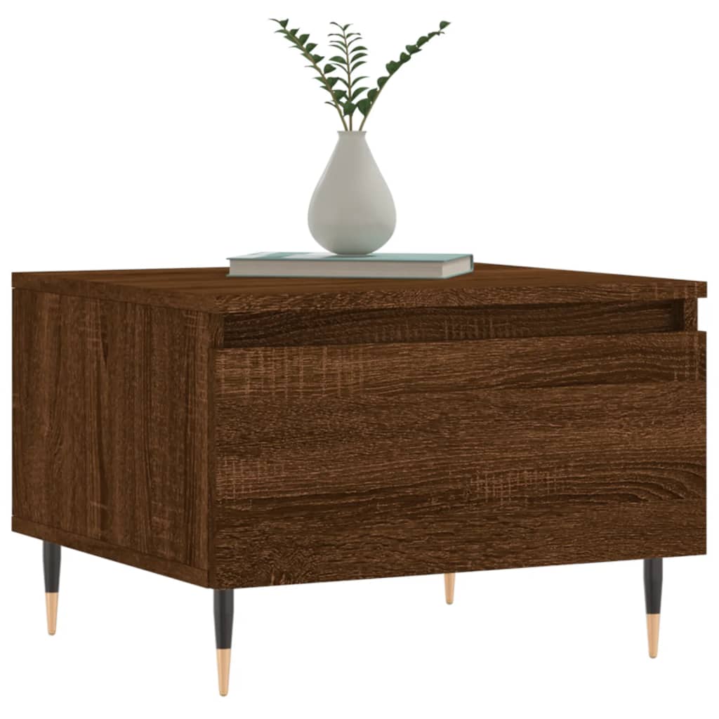 Table basse aspect chêne marron 50x46x35 cm en bois