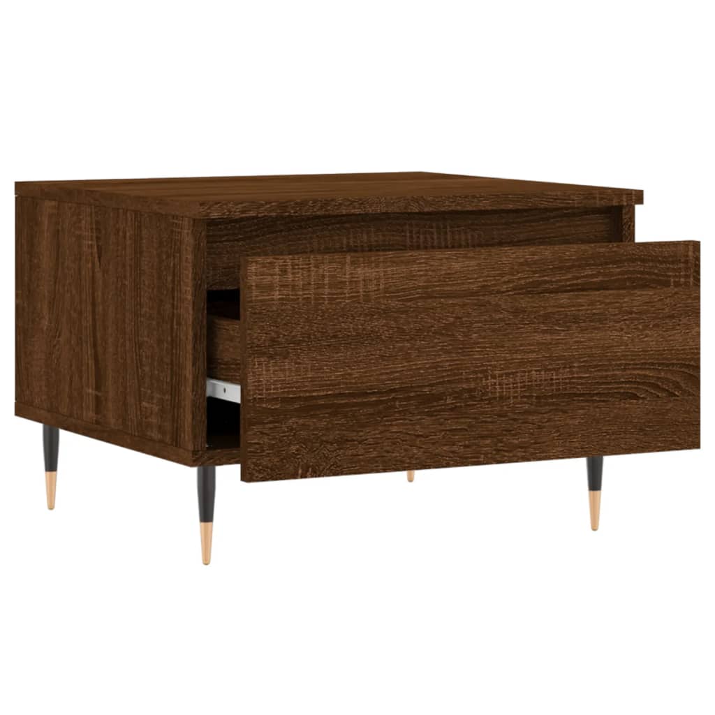 Table basse aspect chêne marron 50x46x35 cm en bois
