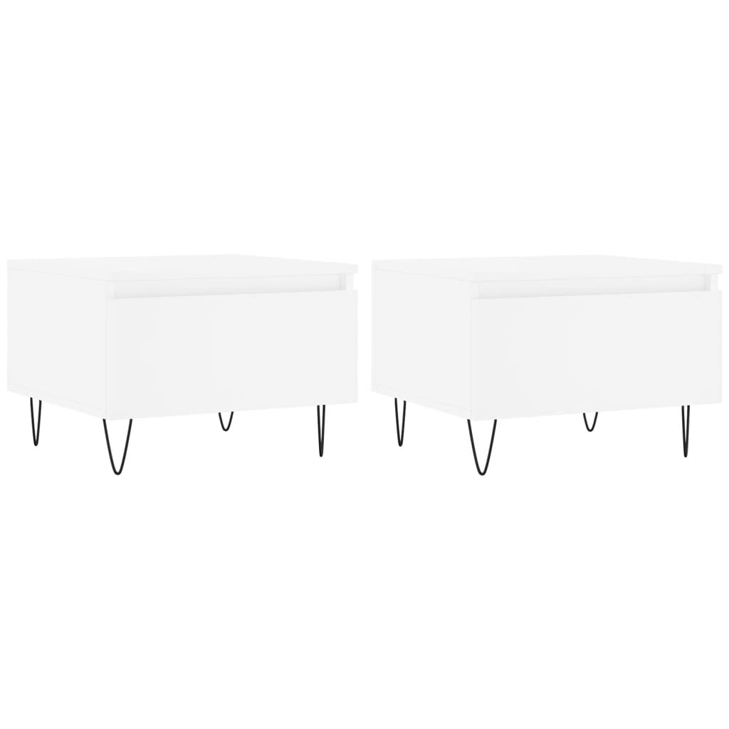 Tables basses 2 pcs. Blanc 50x46x35 cm en bois