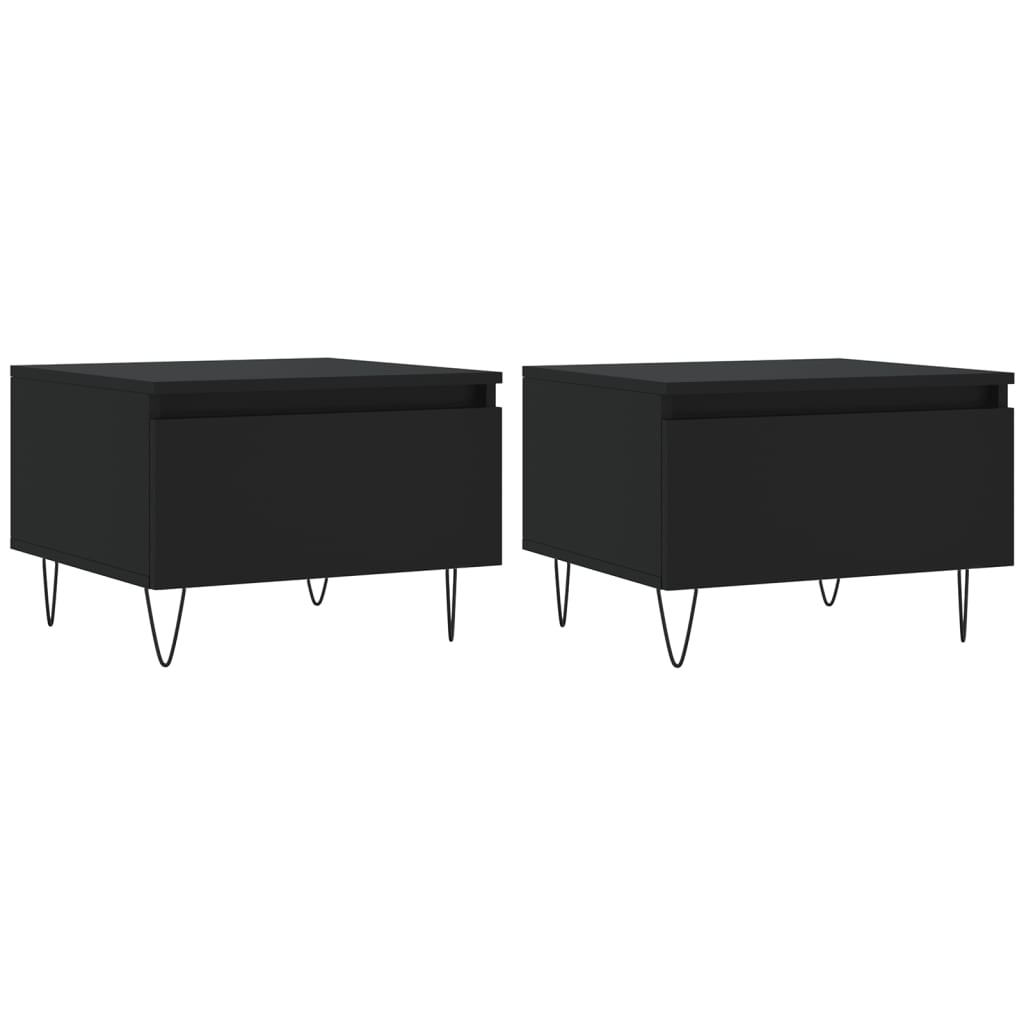 Tables basses 2 pcs. Noir 50x46x35 cm matériau bois