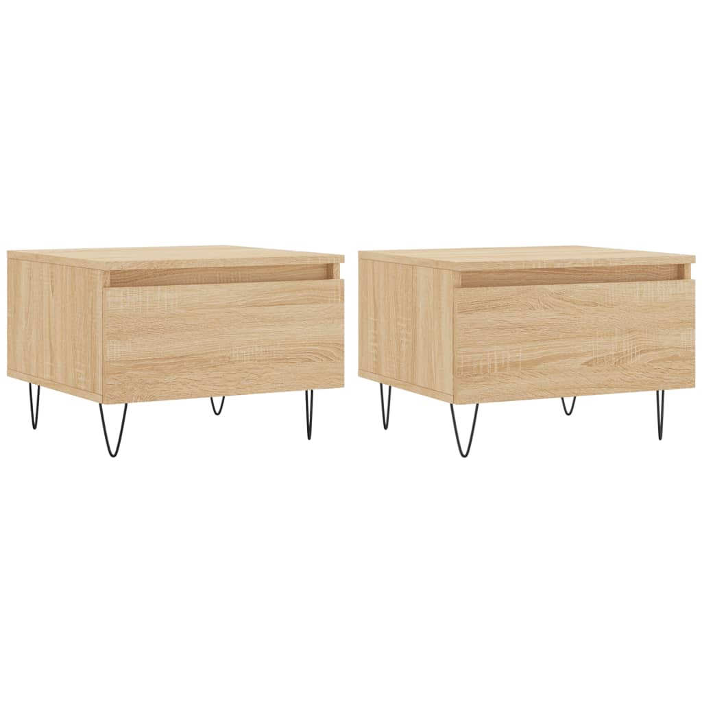 Tables basses 2 pcs. Chêne Sonoma 50x46x35 cm matériau bois