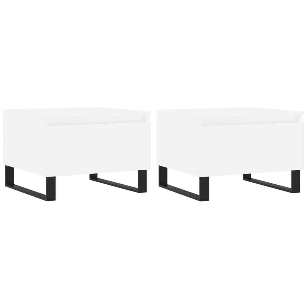 Tables basses 2 pcs. Blanc 50x46x35 cm en bois