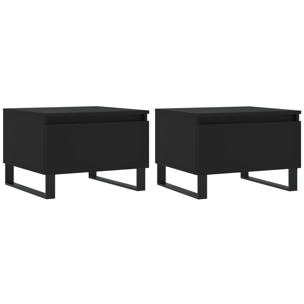 Tables basses 2 pcs. Noir 50x46x35 cm matériau bois