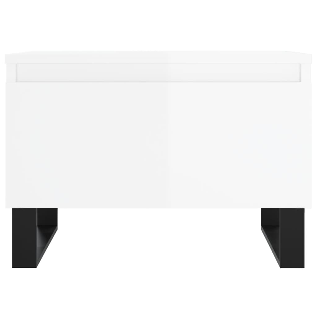 Tables basses 2 pcs. blanc brillant 50x46x35 cm en bois