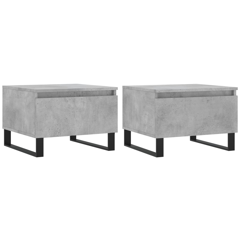 Tables basses 2 pcs. Gris béton 50x46x35 cm matériau bois