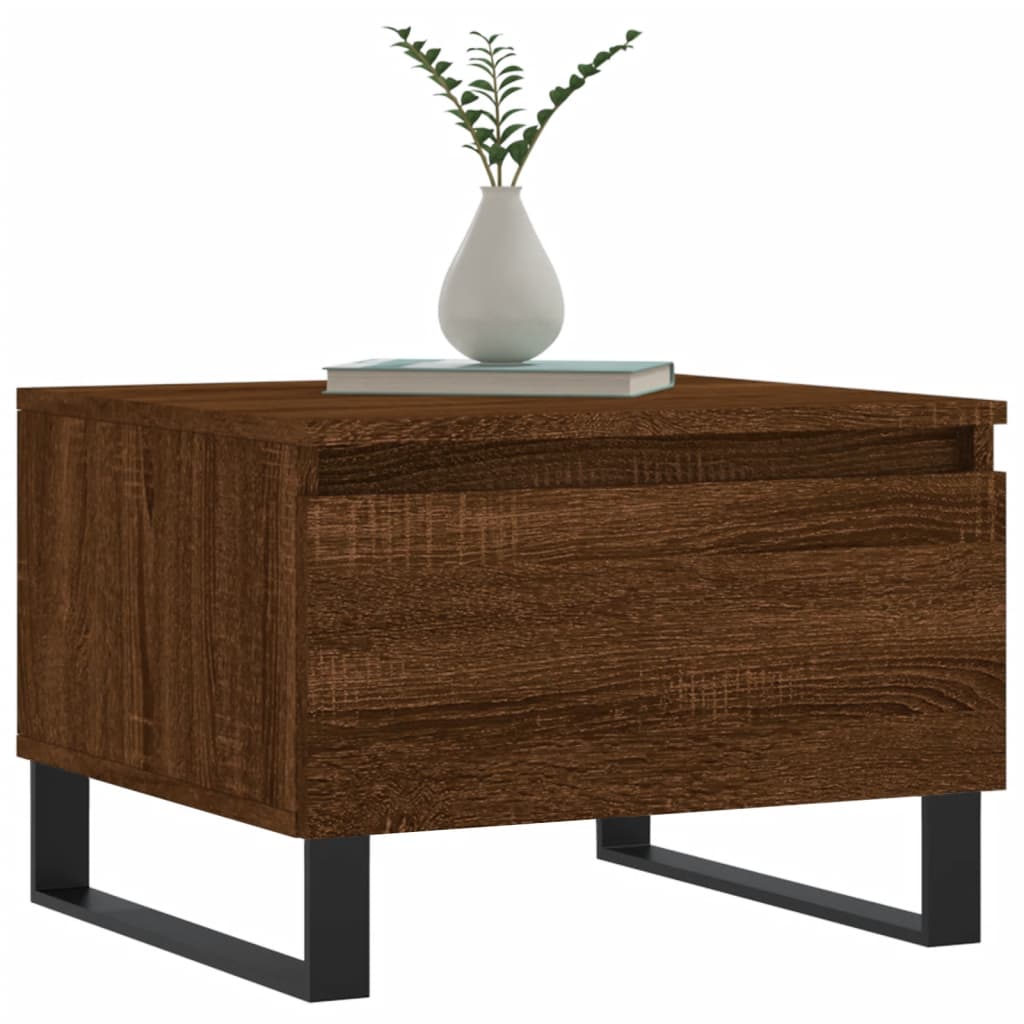 Table basse aspect chêne marron 50x46x35 cm en bois