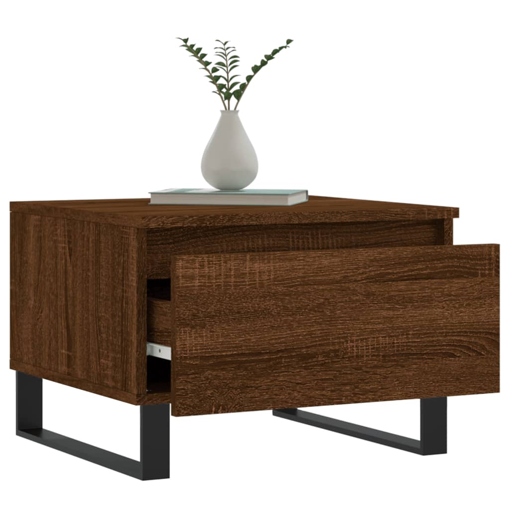 Table basse aspect chêne marron 50x46x35 cm en bois