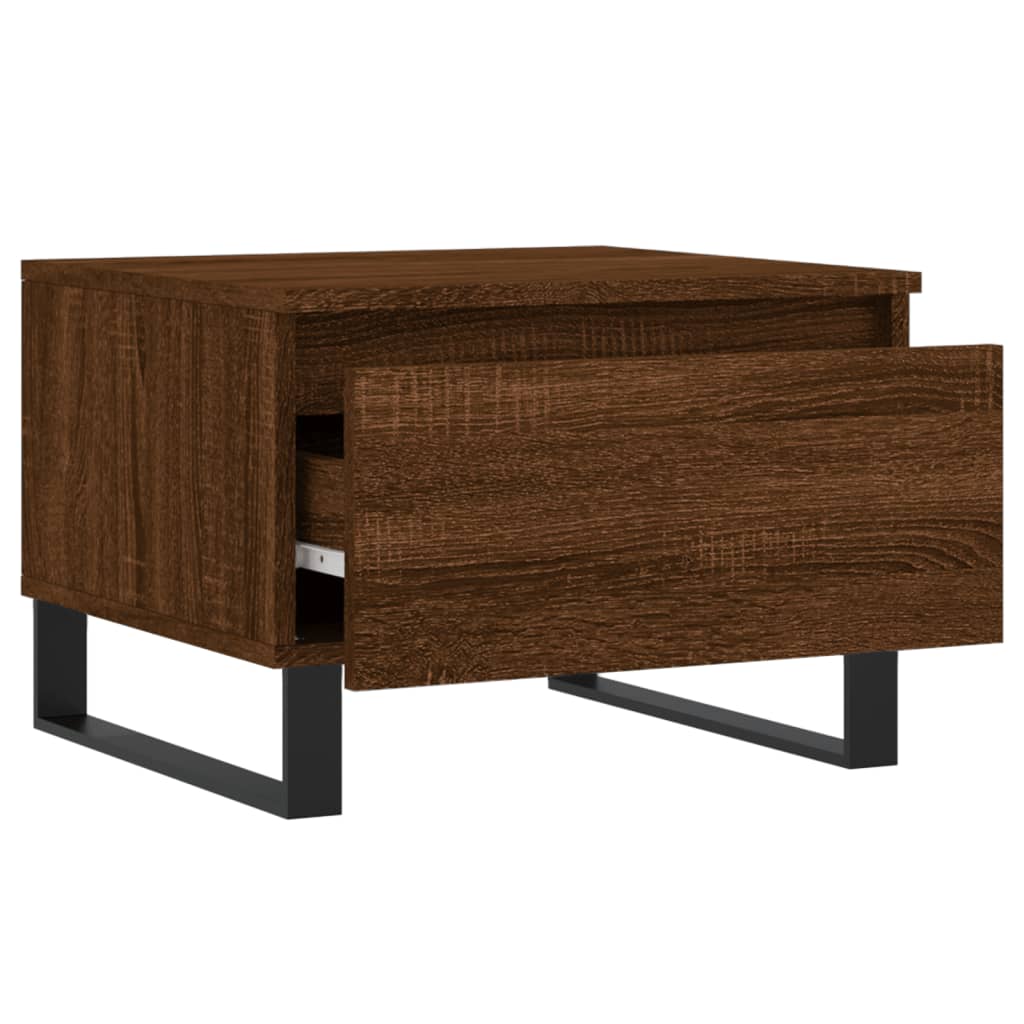Table basse aspect chêne marron 50x46x35 cm en bois