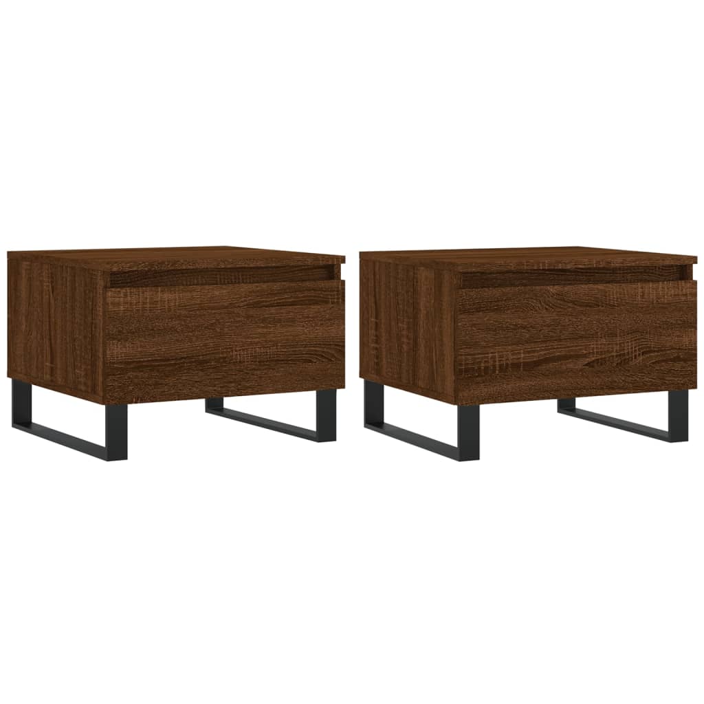 Couchtische 2 Stk. Braun Eichen-Optik 50x46x35 cm Holzwerkstoff