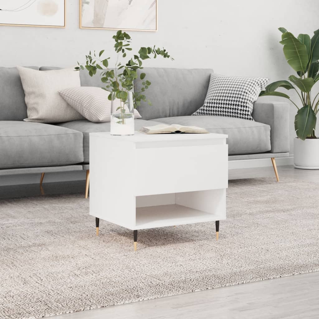 Table basse blanche 50x46x50 cm en bois