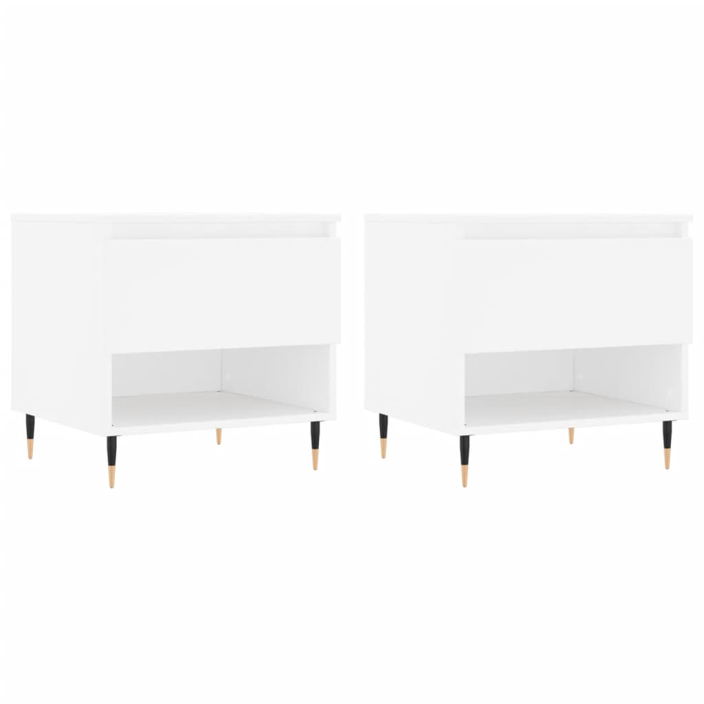 Tables basses 2 pcs. Blanc 50x46x50 cm en bois