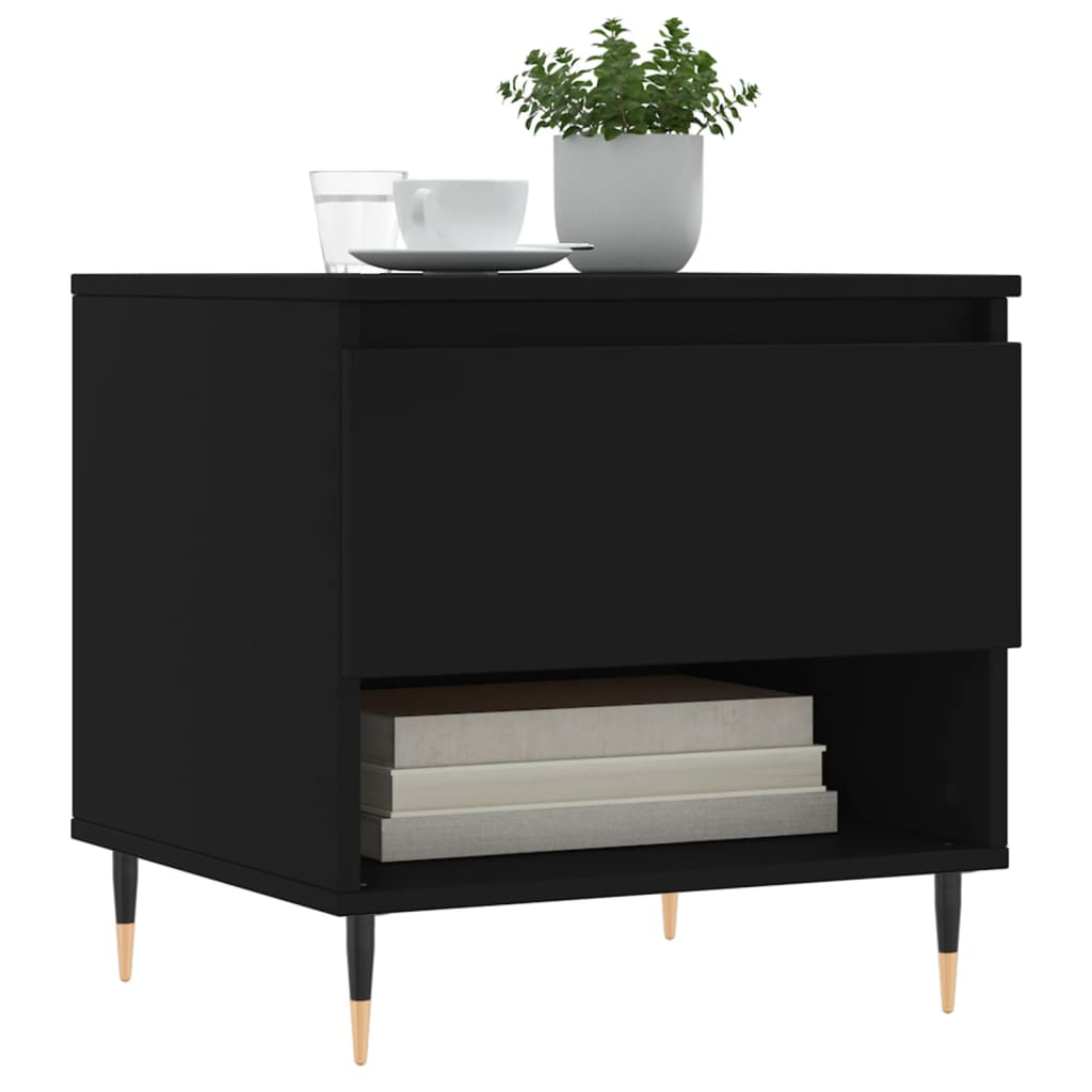 Coffee Table Black 50x46x50 cm Wood Material