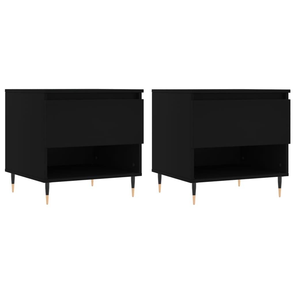 Tables basses 2 pcs. Noir 50x46x50 cm en bois