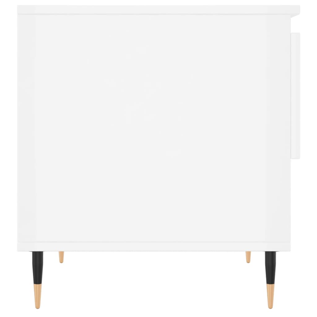 Tables basses 2 pcs. blanc brillant 50x46x50 cm en bois