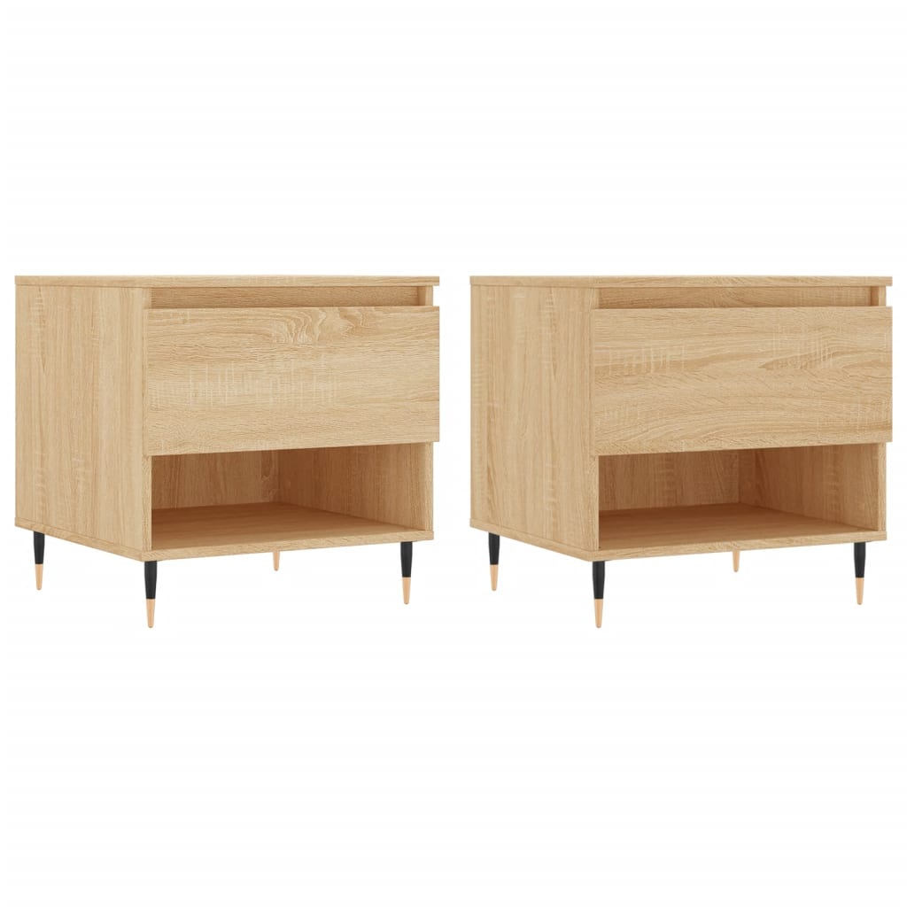 Tables basses 2 pcs. Chêne Sonoma 50x46x50 cm matériau bois