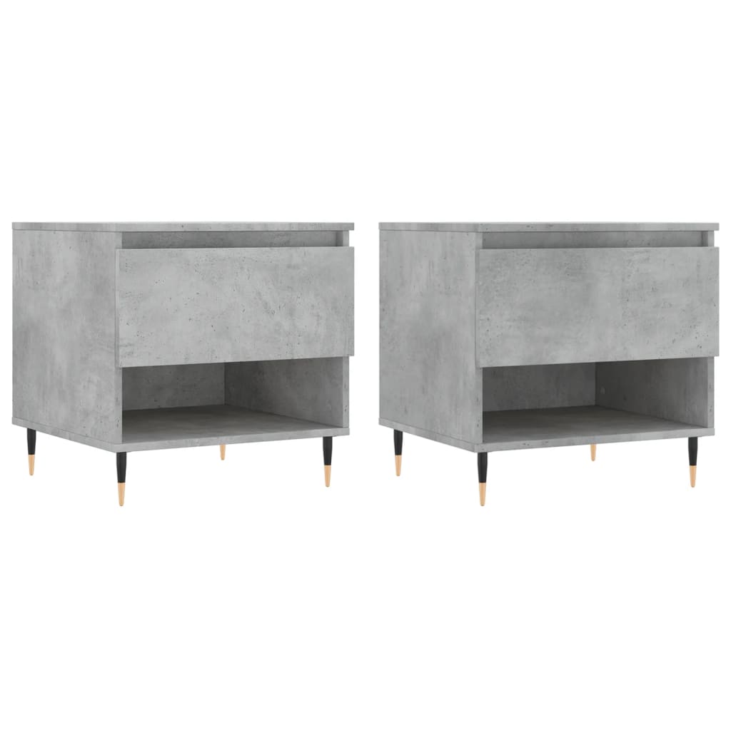 Tables basses 2 pcs. Béton gris 50x46x50 cm matériau bois