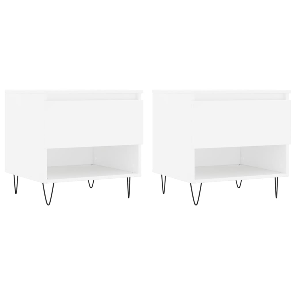 Tables basses 2 pcs. Blanc 50x46x50 cm en bois