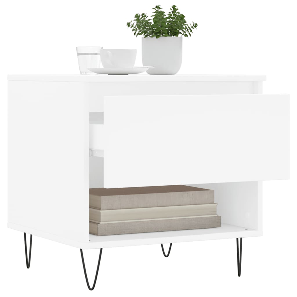 Tables basses 2 pcs. Blanc 50x46x50 cm en bois