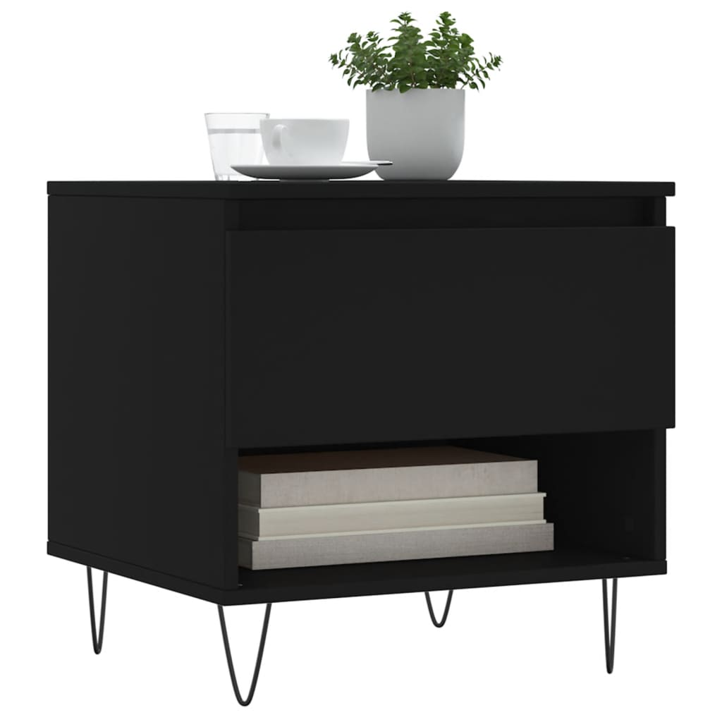Coffee Table Black 50x46x50 cm Wood Material