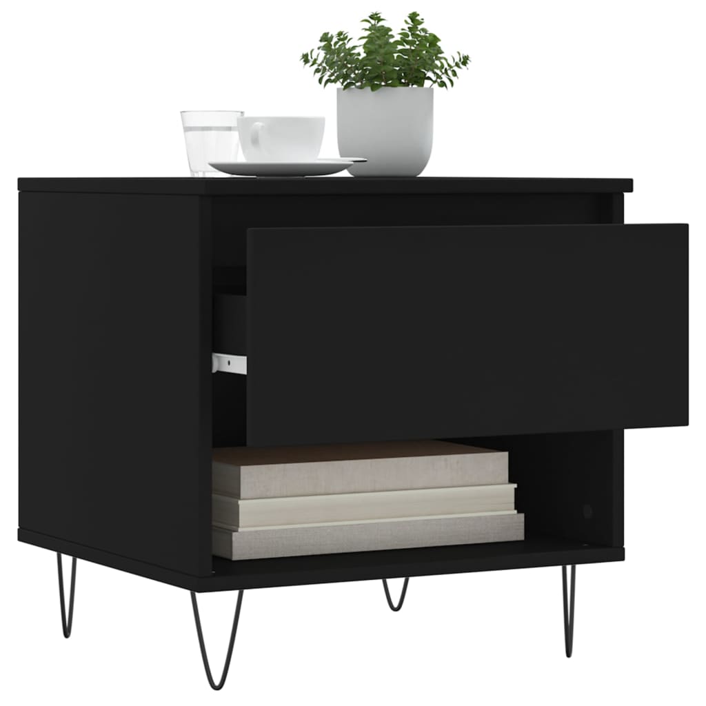 Coffee Table Black 50x46x50 cm Wood Material
