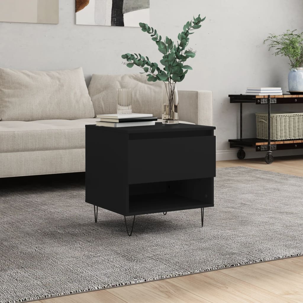 Coffee Table Black 50x46x50 cm Wood Material