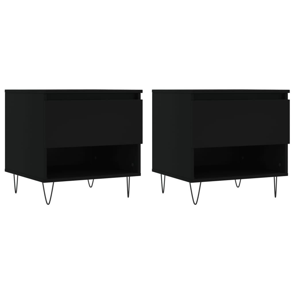 Tables basses 2 pcs. Noir 50x46x50 cm en bois