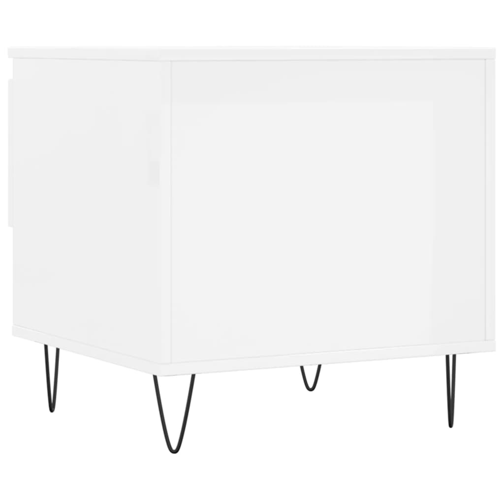 Tables basses 2 pcs. blanc brillant 50x46x50 cm en bois