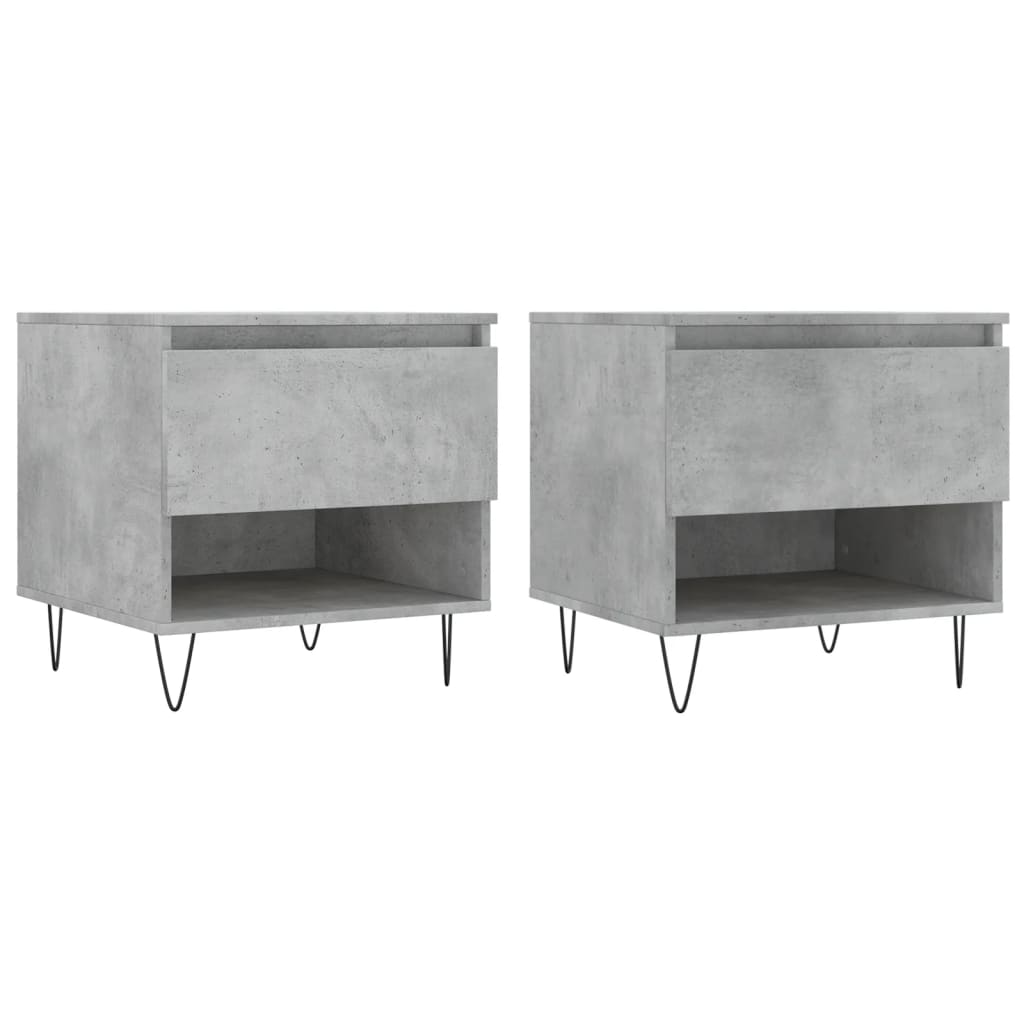 Tables basses 2 pcs. Béton gris 50x46x50 cm matériau bois