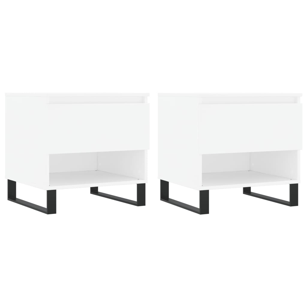 Tables basses 2 pcs. Blanc 50x46x50 cm en bois