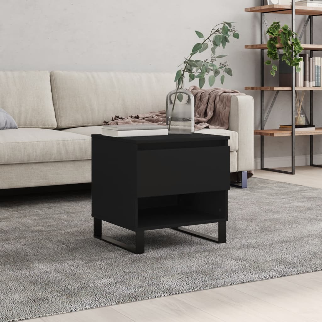 Coffee Table Black 50x46x50 cm Wood Material