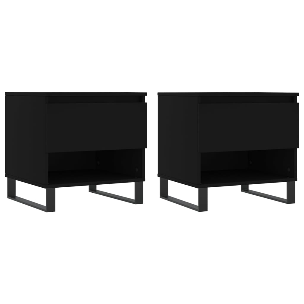 Tables basses 2 pcs. Noir 50x46x50 cm en bois