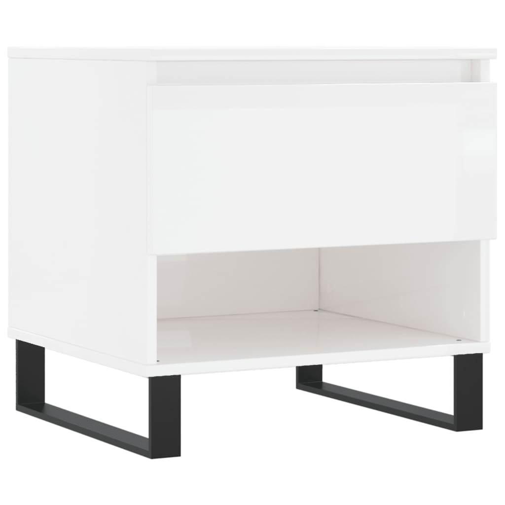 Tables basses 2 pcs. blanc brillant 50x46x50 cm en bois