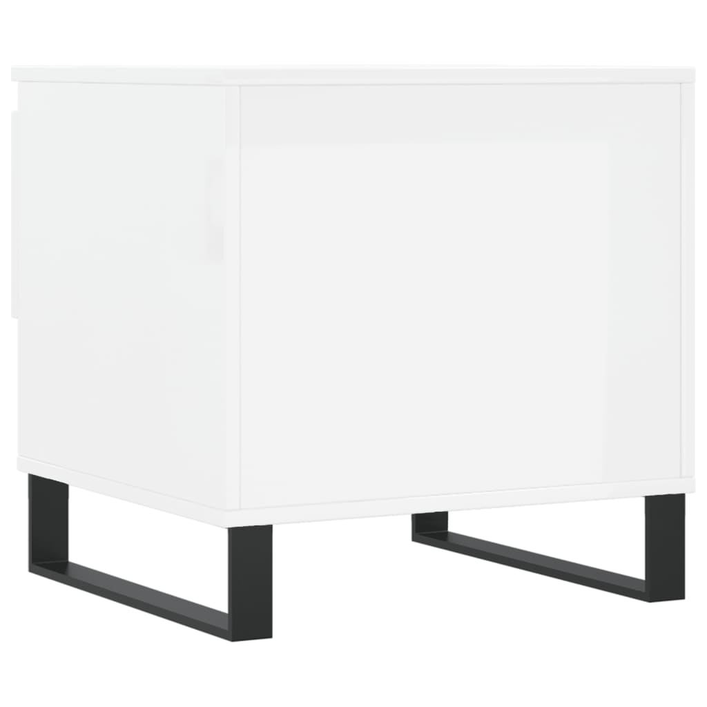 Tables basses 2 pcs. blanc brillant 50x46x50 cm en bois