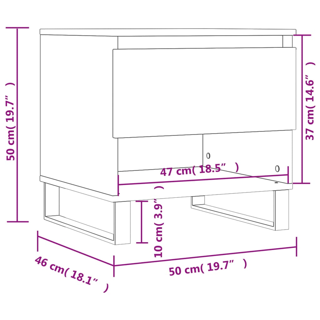 Couchtisch Betongrau 50x46x50 cm Holzwerkstoff