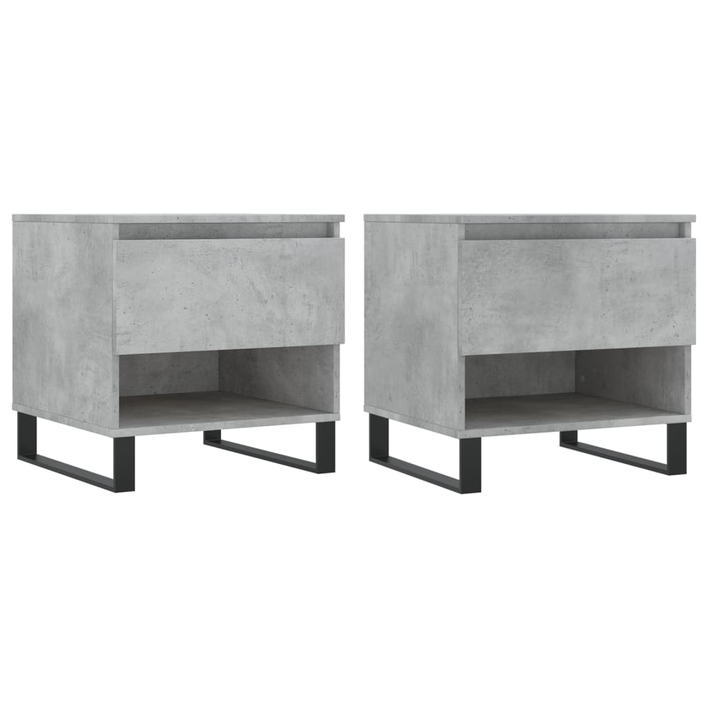 Tables basses 2 pcs. Béton gris 50x46x50 cm matériau bois