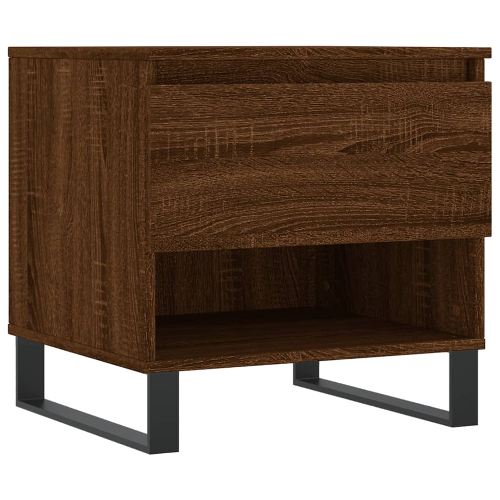Table basse aspect chêne marron 50x46x50 cm en bois
