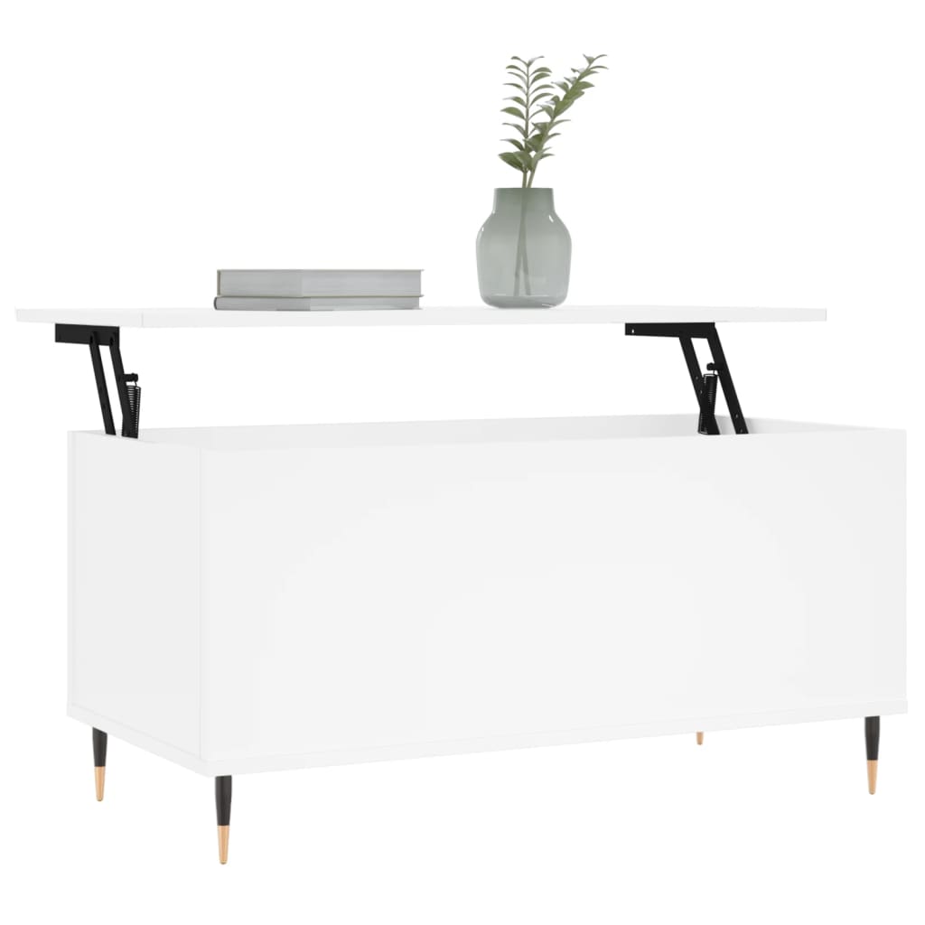 Coffee Table White 90x44.5x45 cm Wood Material