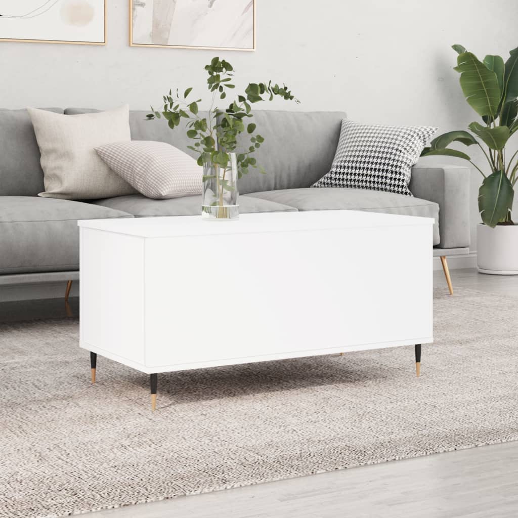 Coffee Table White 90x44.5x45 cm Wood Material
