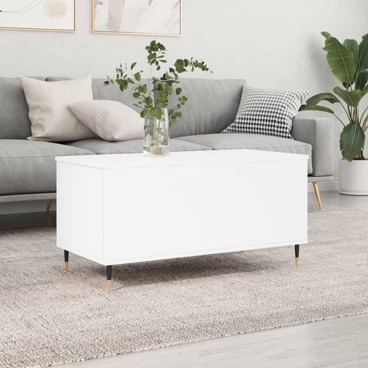 Coffee Table White 90x44.5x45 cm Wood Material