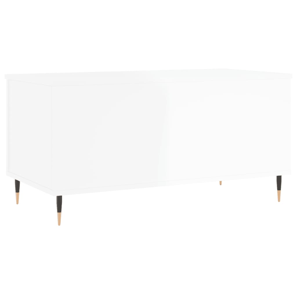 Coffee table high gloss white 90x44.5x45 cm wood material
