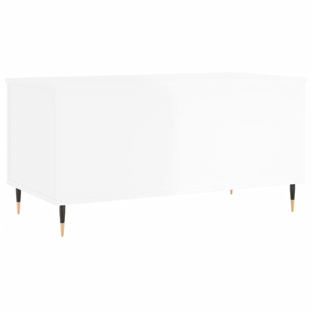 Coffee table high gloss white 90x44.5x45 cm wood material