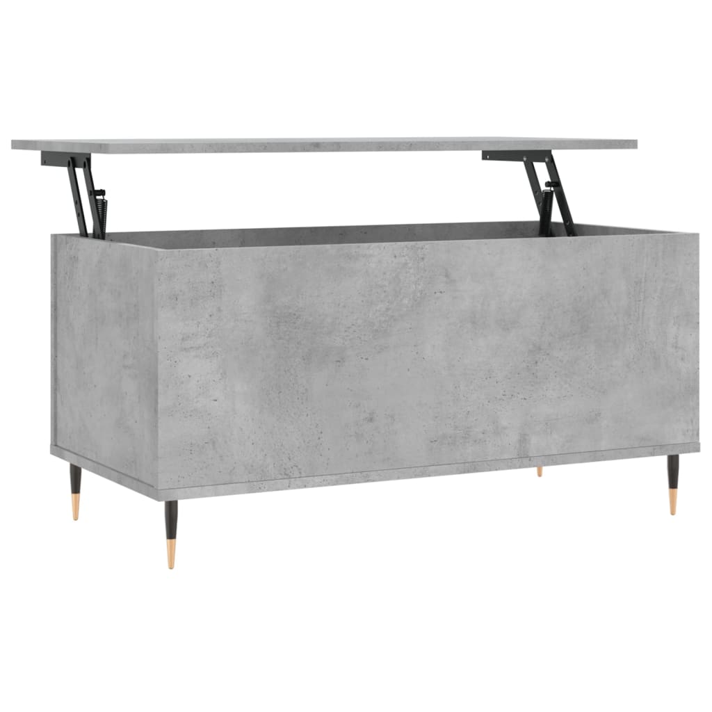 Table basse gris béton 90x44,5x45 cm en bois