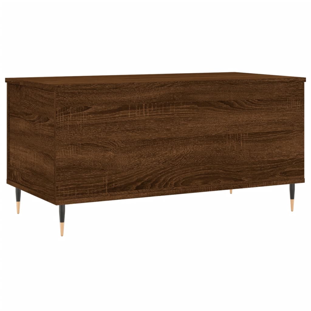 Table basse aspect chêne marron 90x44,5x45 cm en bois
