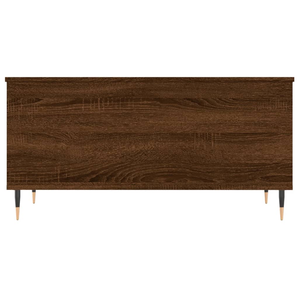Table basse aspect chêne marron 90x44,5x45 cm en bois