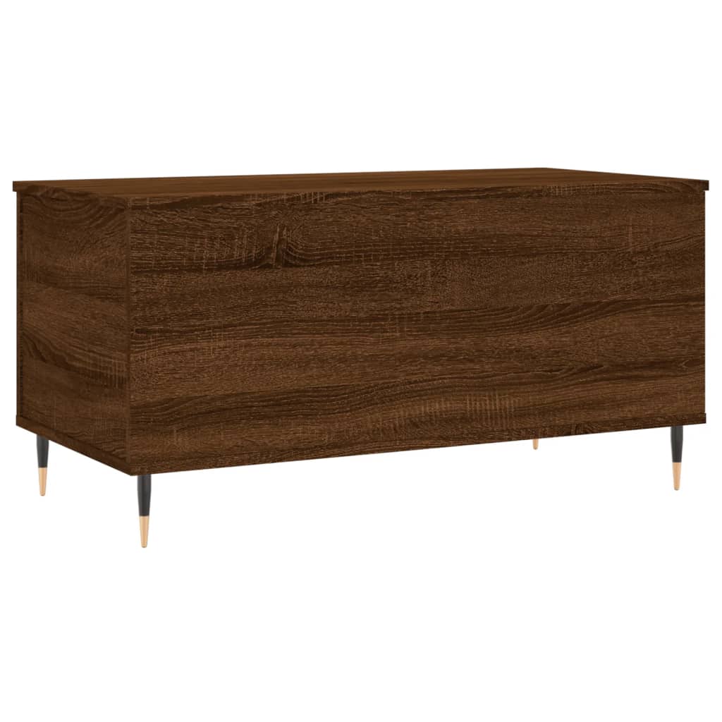 Table basse aspect chêne marron 90x44,5x45 cm en bois