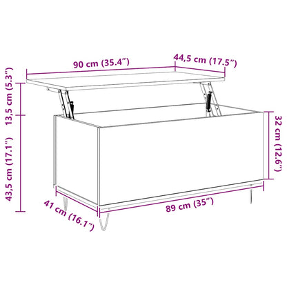 Couchtisch Sonoma-Eiche 90x44,5x45 cm Holzwerkstoff