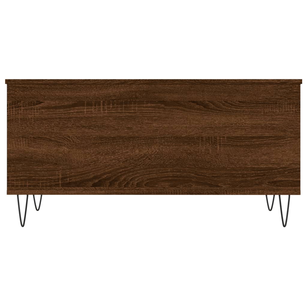 Table basse aspect chêne marron 90x44,5x45 cm en bois