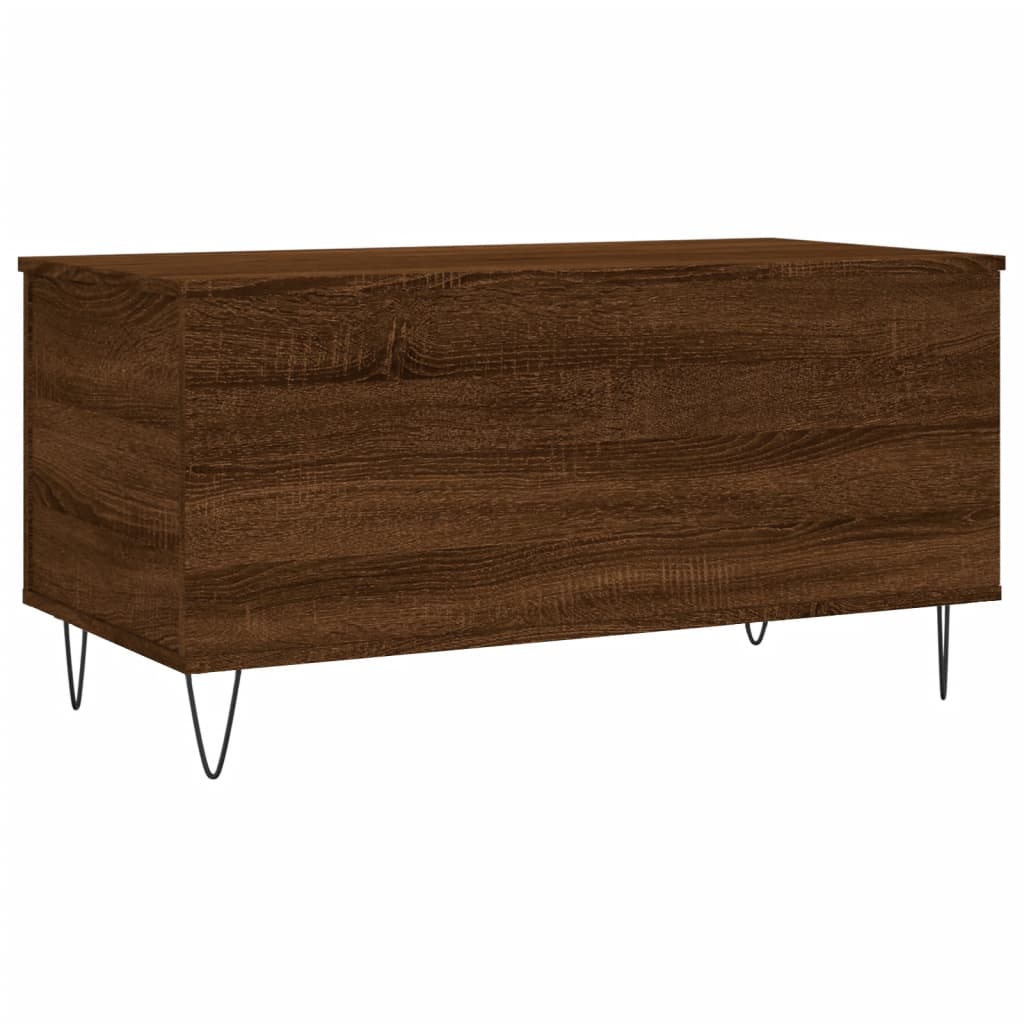 Table basse aspect chêne marron 90x44,5x45 cm en bois