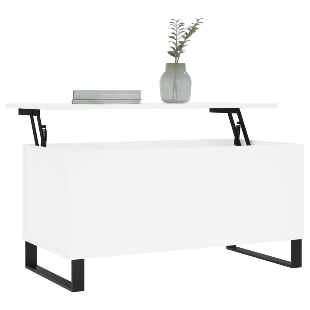 Coffee Table White 90x44.5x45 cm Wood Material