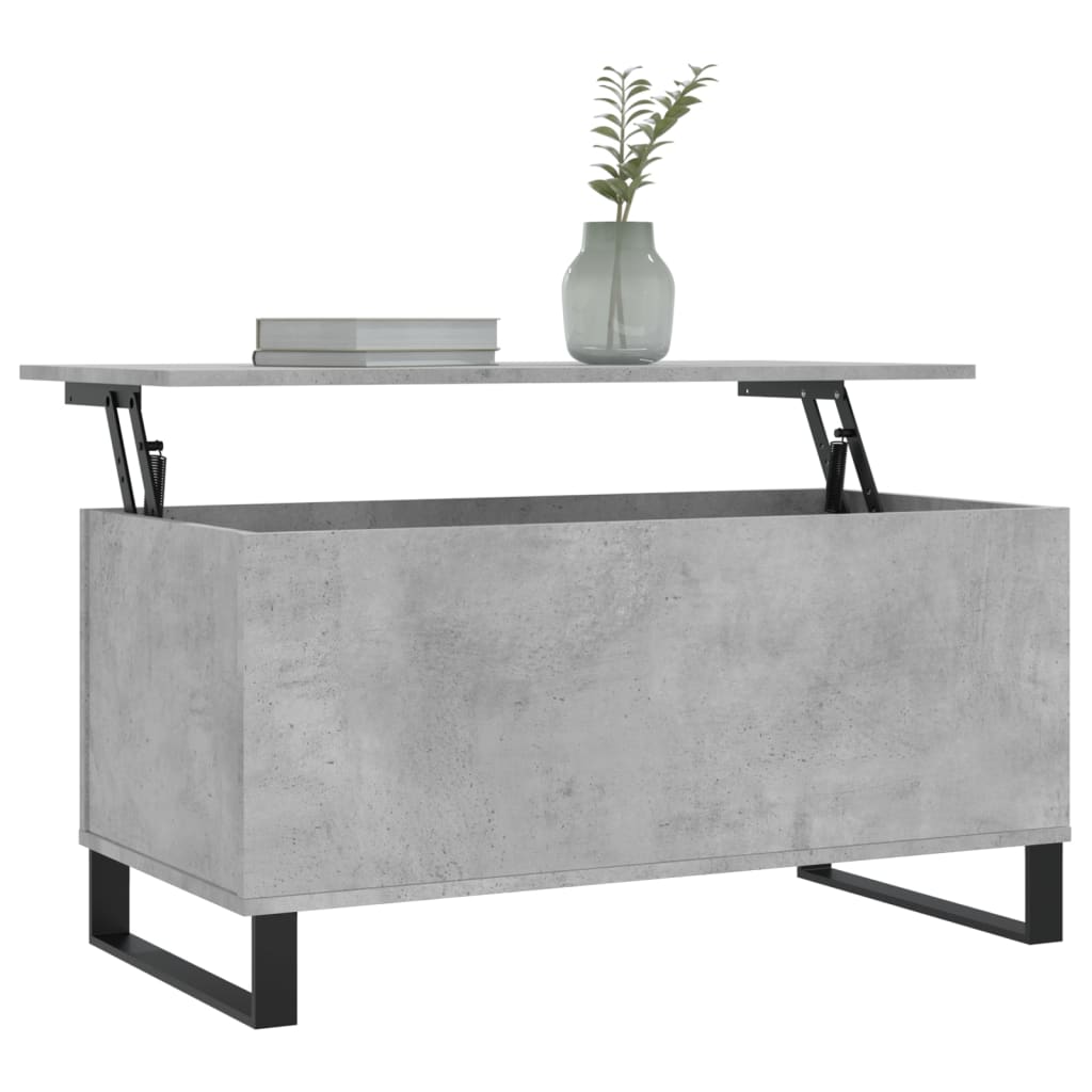 Table basse gris béton 90x44,5x45 cm en bois